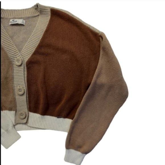 Hollister Crop Knit Cardigan Button up Relaxed Sweater - Picture 5 of 9